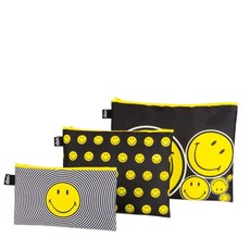 LOQI užsegamų krepšelių rinkinys smulkiems daiktams „Smiley“