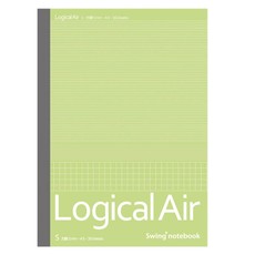 Lengva užrašų knygelė „Logical Air“ A5, langeliais 5 mm, žalia