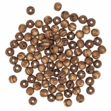 Karoliukai mediniai 10mm 100vnt  dark brown