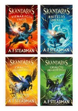 A. F. Steadman 4 knygų rinkinys: Skandaras ir vienaragių vagis + Skandaras ir raitelio šmėkla + Skandaras ir Chaoso išbandymai + Skandaras ir griaučių prakeiksmas