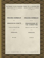 ProcÃ¨s-Verbaux of the Proceedings of the Committee June 16th-July 24th 1920