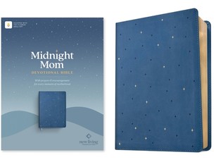 NLT Midnight Mom Devotional Bible (Leatherlike, Starlit Navy, Red Letter, Filament Enabled)