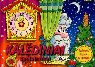 Kalėdiniai spalvinukai (su lipdukais)