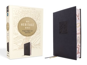 Niv, Heritage Bible, Page Edge Art Edition, Leathersoft Over Board, Navy, Red Letter, Comfort Print