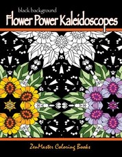 Black Background Flower Power Kaleidoscopes
