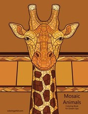 Mosaic Animals Coloring Book for Grown-Ups