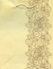 Mažas dovanų maišelis (gelsvi ornamentai)