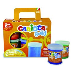 Dažai piešimui pirštais CARIOCA, tempera 6sp. x 80 ml