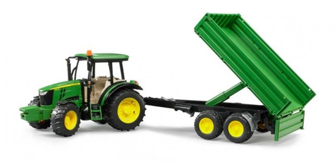 Žaislinis traktorius Bruder John Deere su priekaba