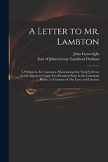 A Letter to Mr. Lambton