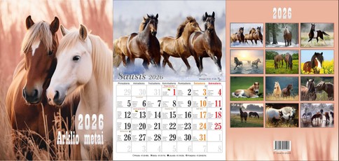 Kalendorius A4 verčiamas per viršų