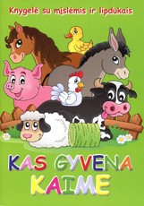 Kas gyvena kaime: knygelė su mįslėmis ir lipdukais