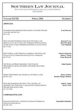 Southern Law Journal, Vol. XXVIII, No. 1, Spring 2018
