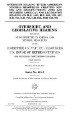 Oversight hearing titled "America's mineral resources
