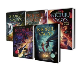 James Riley 5 knygų rinkinys: Istorijų vagys + Dingę skyriai + Paslaptinga kilmė + Tavo pasirinkimas + Tarp pasaulių
