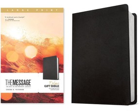 The Message Deluxe Gift Bible, Large Print (Leather-Look, Textured Black)
