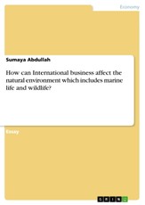 How can International business affect the natural environment which includes marine life and wildlife?