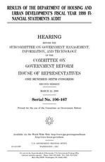 Results of the Department of Housing and Urban Development's fiscal year 1999 financial statements audit