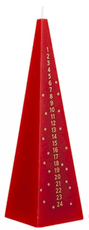 Advento žvakė „Snow White“, 21 cm, raudona