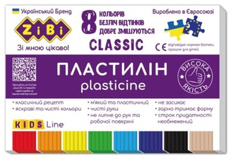 Plastilinas CLASSIC KIDS Line 8sp 160g