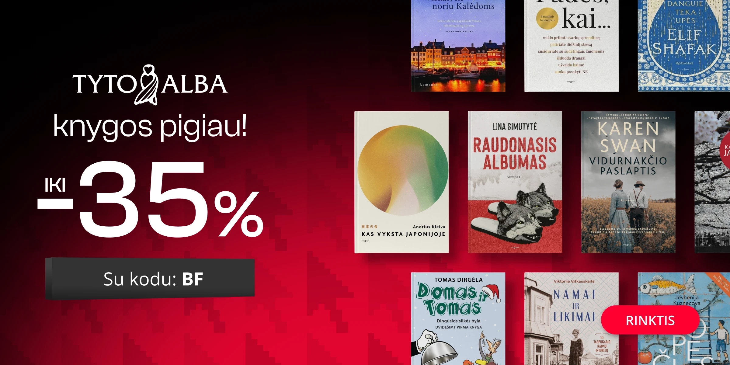 Leidyklos TYTO ALBA knygoms iki -35% extra nuolaidos!