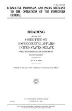Legislative proposals and issues relevant to the operations of the inspectors general