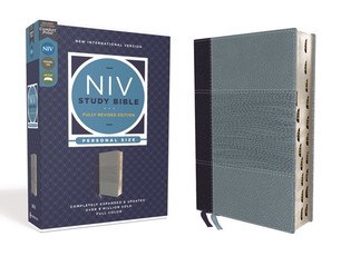 NIV Study Bible, Fully Revised Edition, Personal Size, Leathersoft, Navy/Blue, Red Letter, Thumb Indexed, Comfort Print
