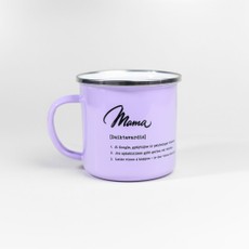 Metalinis puodelis su stilingu užrašu „Mama“, alyvinis, 300 ml