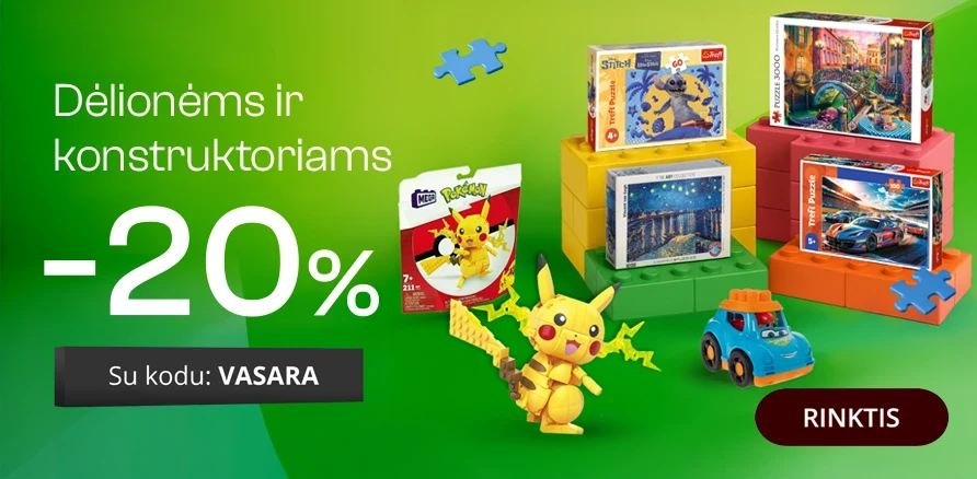 Akcija dėlionėms ir konstruktoriams