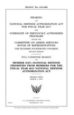 Hearing on National Defense Authorization Act for Fiscal Year 2017 and oversight of previously authorized programs before the Committee on Armed Services, House of Representatives, One Hundred Fourteenth Congress, second session
