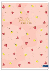 Sąsiuvinis(platus) A5 12lap. 80g PASTEL FRUITS lang.