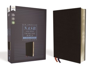 Nasb, Thinline Bible, Large Print, Bonded Leather, Black, Red Letter Edition, 1995 Text, Comfort Print