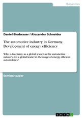 The automotive industry in Germany. Development of energy efficiency