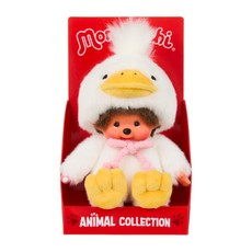 MONCHHICHI Pliušinė beždžionėlė su ančiuko kostiumu, 18 cm