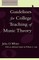 Guidelines for College Teaching of Music Theory, Second Edition