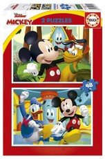 2 dėlionės (puzzle) 2x48 MICKEY MOUSE FUN HOUSE 4-6metų