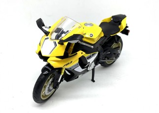 Žaislinis motociklo modelis MSZ Yamaha YZF‑R1 (1:12), geltonas