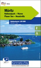 Müritz Nationalpark, Waren, Plauer See, Neustrelitz, Nr. 16 Outdoorkarte Deutschland 1:50 000