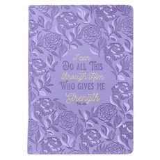 Journal Classic Zip Faux Leather I Can Do All This Phil. 4:13