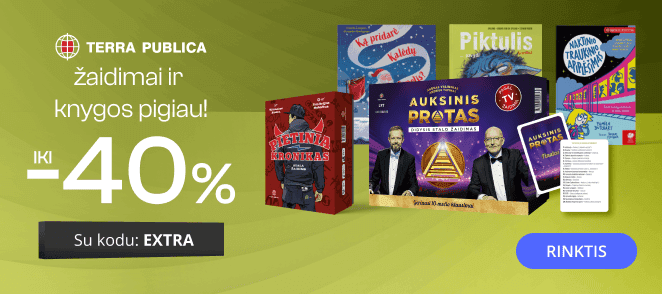 Leidyklos TERRA PUBLICA knygoms ir žaidimams iki -40% extra nuolaidos!