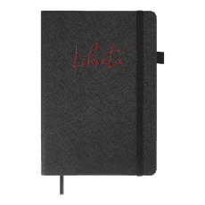 Knyga su gumute A5 96l LIBRETA juoda lygiais lapais