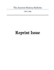 Ancient History Bulletin Volume Two