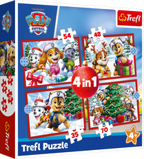 TREFL PAW PATROL 4 dėlionių rinkinys „Kalėdinė dėlionė“