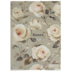 Aplankas su guma A4 ARABESKI PP rožės