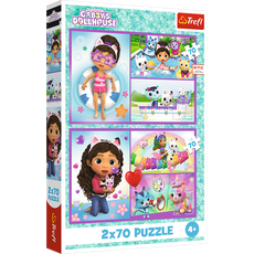 TREFL GABBY´S DOLLHOUSE Dėlionių rinkinys „Gabijos diena“, 2 x 70 det.