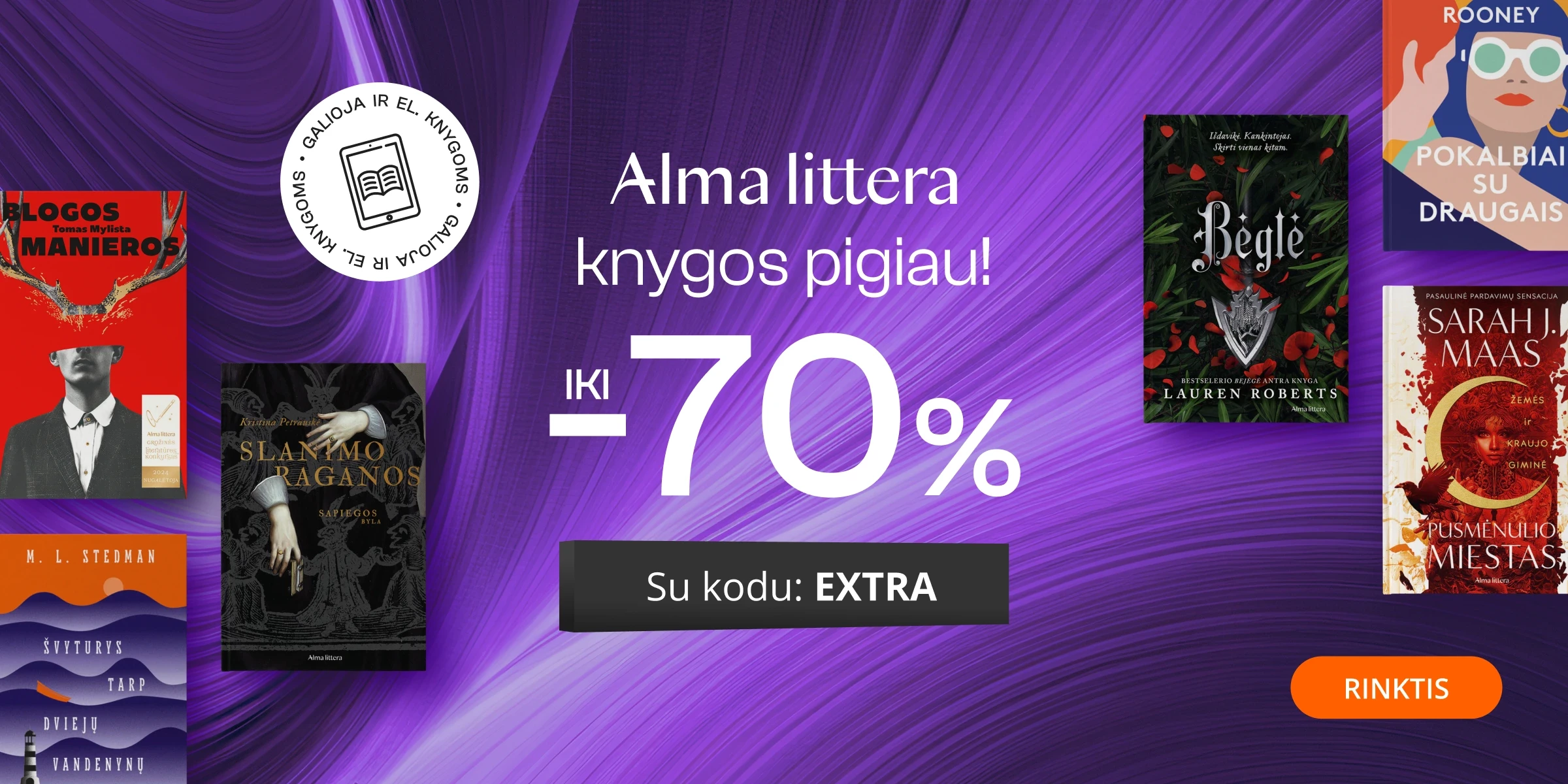 Leidyklos ALMA LITTERA knygoms iki - 70 % extra nuolaidos!