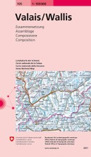 Swisstopo 1 : 100 000 Valais / Wallis