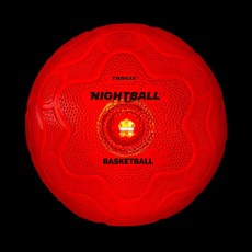 TANGLE NIGHTBALL Tamsoje šviečiantis krepšinio kamuolys, 25 cm, raudonas