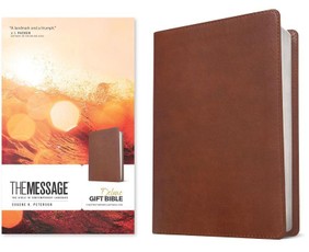 The Message Deluxe Gift Bible (Leather-Look, Chestnut Brown)