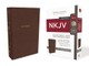NKJV, Deluxe Reference Bible, Compact Large Print, Imitation Leather, Brown, Red Letter Edition, Comfort Print
